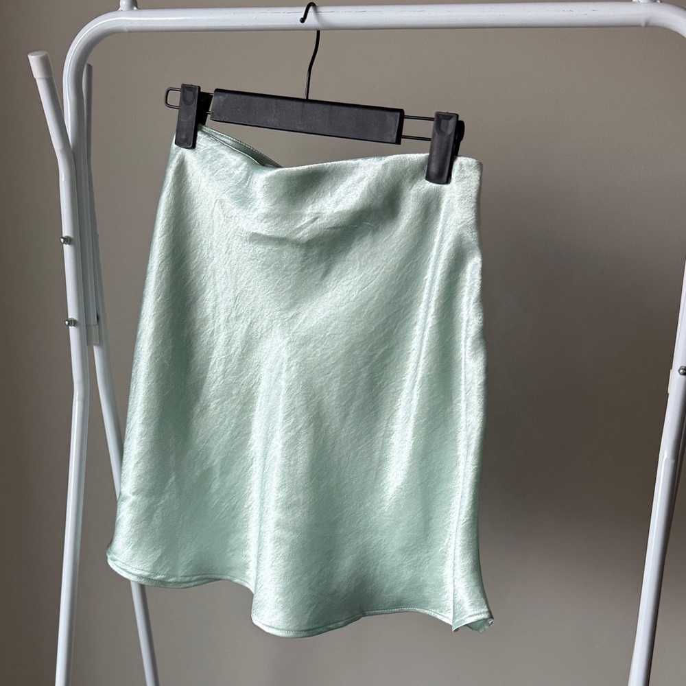 Frock Shop Keyla Satin Mint Mini Skirt